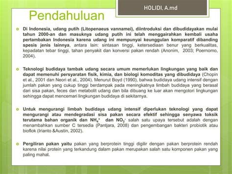 Kajian Kualitas Air Pada Budidaya Udang Vaname Dengan Sistem Pergiliran