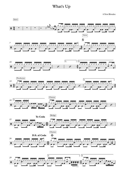 What S Up Arr Drum Transcription Leo Alvarado By 4 Non Blondes