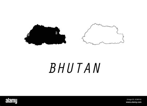 Bhutan map outline vector illustration Stock Vector Image & Art - Alamy