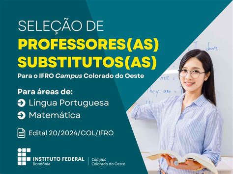 IFRO abre Processo Seletivo Simplificado para Contratação de Professor