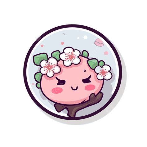 Desenho De Flor De Cerejeira Kawaii Vetor Png Design De Adesivo