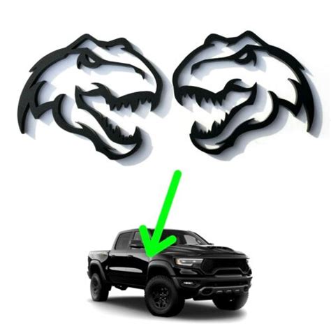 New T Rex Emblem For TRX Ram 1500 Fender Badge Hellcat Demon Style Head