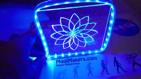 Engraved Acrylic With Led Lights At Mauimakers 5 Steps With