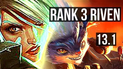 RIVEN Vs RUMBLE TOP Rank 3 Riven 6 Solo Kills 800 Games