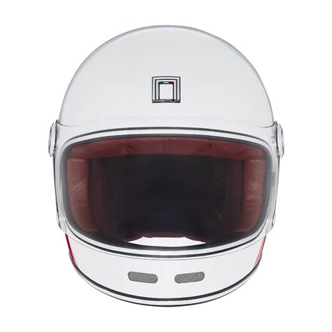 NOX casque intégral vintage moto scooter REVENGE STROBE blanc perle