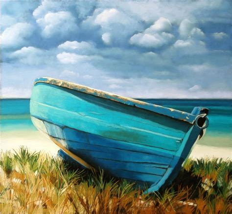 "Blue Boat" Pastel by Ria Hills | Boat art, Blue boat, Boat painting