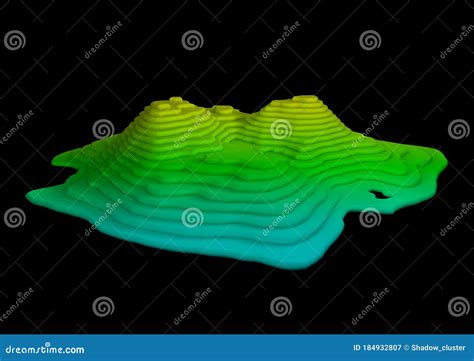 Abstract 3d Topographic Illustration of Island Heightmap Stock Illustration - Illustration of ...