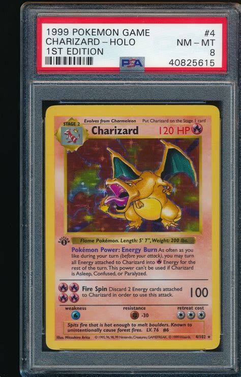 Psa Charizard Pokemon St Edition Thick Stamp Shadowless Holo