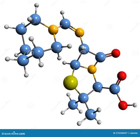 3D Image of Mecillinam Skeletal Formula Stock Illustration ...