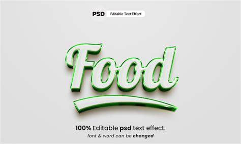 Premium PSD Food 3d Editable Psd Food Text Effect