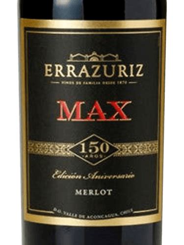 Errazuriz Max Anos Edici N Aniversario Merlot Vivino