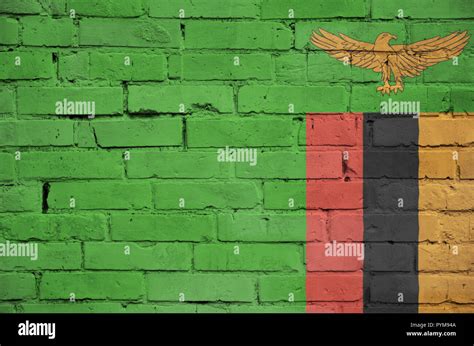 Zambia Flag Is Painted Onto An Old Brick Wall Stock Photo Alamy