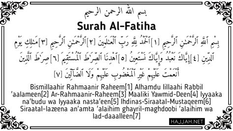 Surah Al Fatiha Arabic And Transliteration