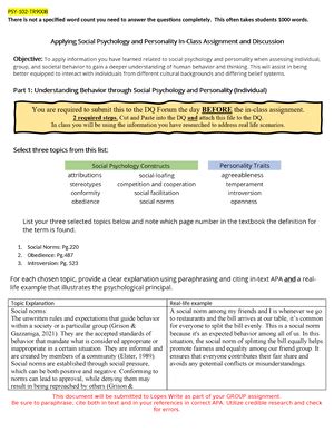 Psy Rs T Developmental Forces Successful Aging Assignment