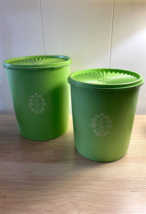 Vintage S Lime Green Servalier Tupperware Canister Set Of Etsy