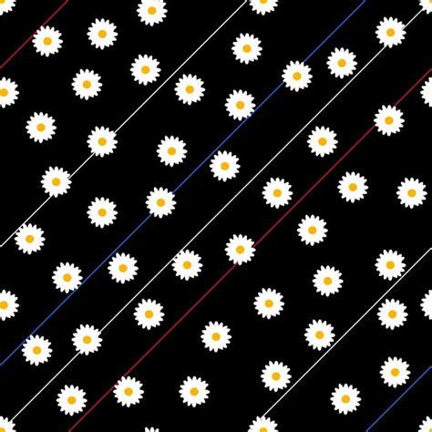 Premium Vector | Daisy black background pattern