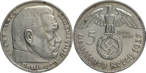 Drittes Reich Reichsmark J Hindenburg Kursm Nze Ss