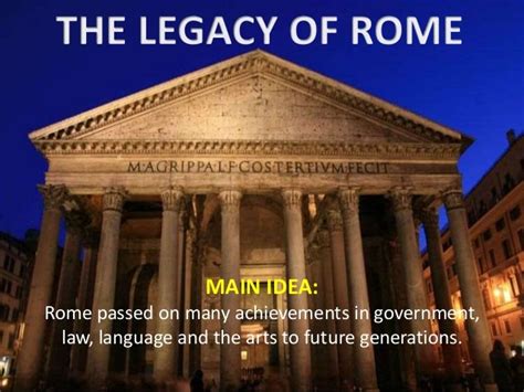 Roman empire lesson 4 the legacy of rome