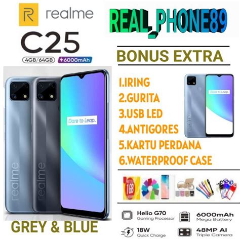 Jual REALME C25 RAM 4 64 GB C254 64GB GARANSI RESMI REALME INDONESIA