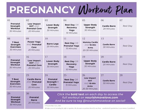 30-Day Pregnancy Workout Plan | Nourish Move Love