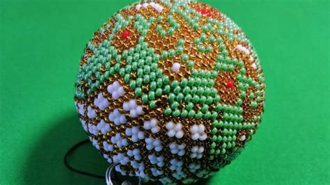 Оплетение шара бисером Ч 1 из 7 Beaded decoraion Ball Christmas