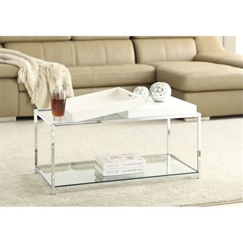 Glass Coffee Table In White 131382w