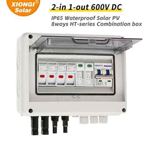 Solar Photovoltaic Pv Combiner Box With Lightning Protection 2 Input 1 Out Dc 600v Fuse Mcb