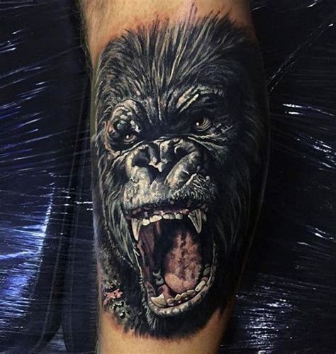 50 King Kong Tattoo Designs For Men Furious Gorilla Ink Ideas