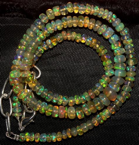 50 Crts Natural Ethiopian Welo Fire Opal Beads Necklace 1007