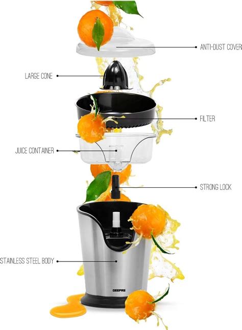 Geepas Gcj Uk W Citrus Juicer Electric Orange Juicer