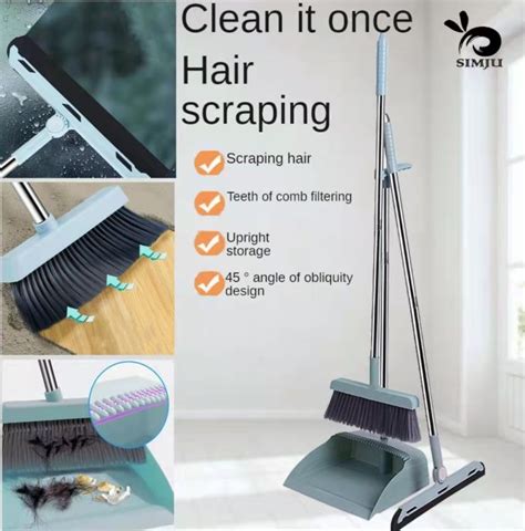 Broom Set In Foldable Sweeper Broom Dustpan Wiper Set Kitchen Home