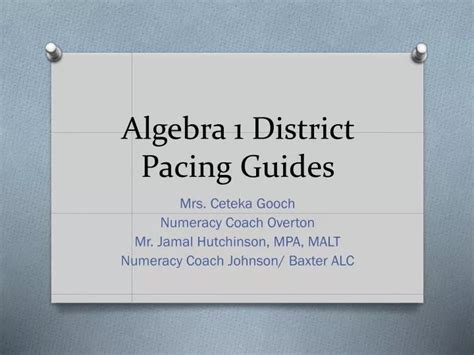 PPT Algebra 1 District Pacing Guides PowerPoint Presentation Free