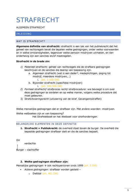 Strafrecht Strafrecht Algemeen Strafrecht Inleiding Wat Is Strafrecht