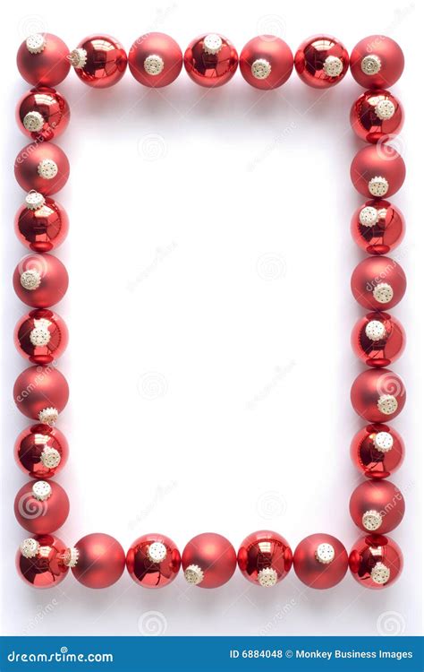 Border Made From Red Baubles Stock Photo Image Of Concept Frame 6884048