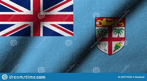 3D Flag Of Fiji Waving Stock Illustration Illustration Of Horizontal