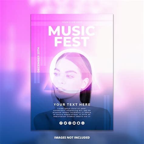 Free PSD | Abstract music festival poster mockup