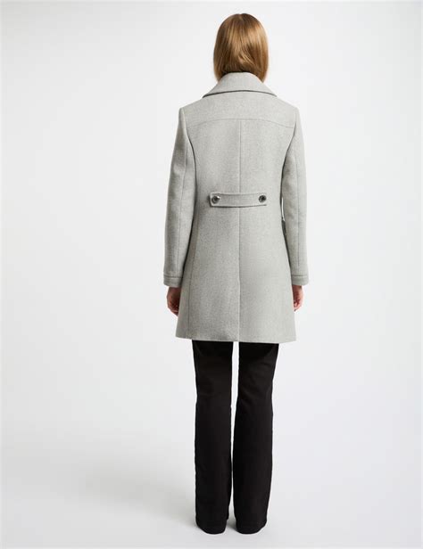 Manteau droit boutonné gris clair femme Morgan