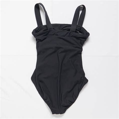 One Piece Swimsuit Black Ruched Bathing Suit With Depop