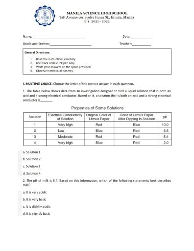 Th Grade Chemistry Worksheets Edform Worksheets Library