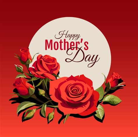 Happy Mothers Day Cards Red