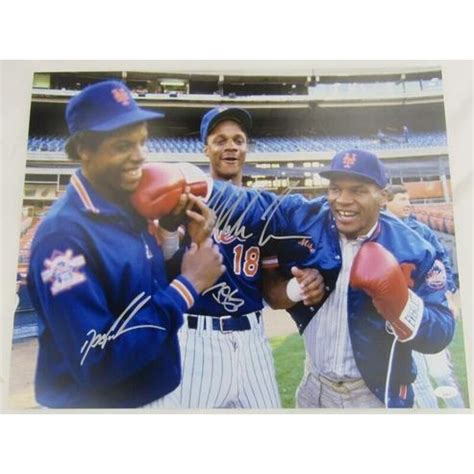 Mike Tyson Doc Gooden Darryl Strawberry Signed X Photo Jsa