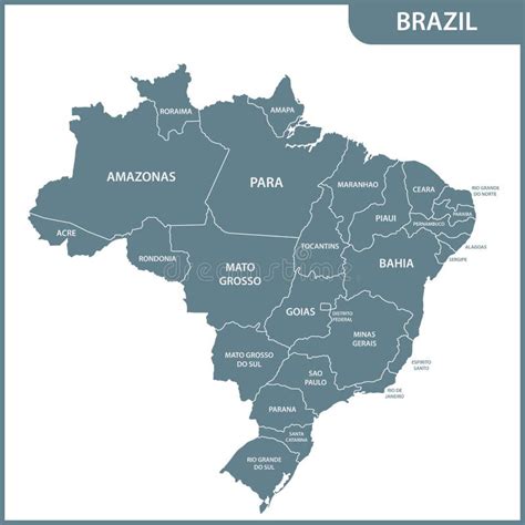 El Mapa Detallado Del Brasil Con Las Regiones O Estados Y Ciudades