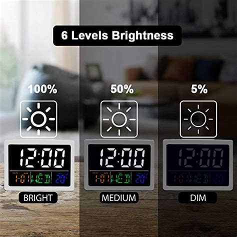 Digital Alarm Clock, with 5.5" Large LED Time Display, Adjustable Alarm ...