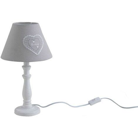 Lampe En Bois Coeur Gris