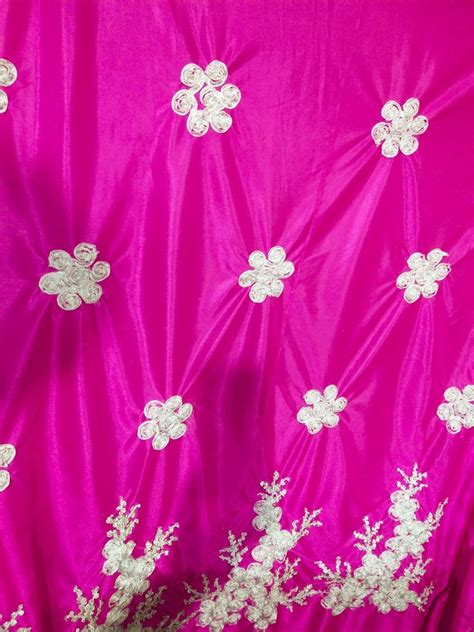 Pink And White Embroidery Polyester Mandap Fabric At Rs Meter