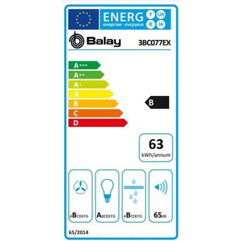 Campana Convencional Balay 3BC077EX 75 Cm 720 M3 H 65 DB 255W Brycus