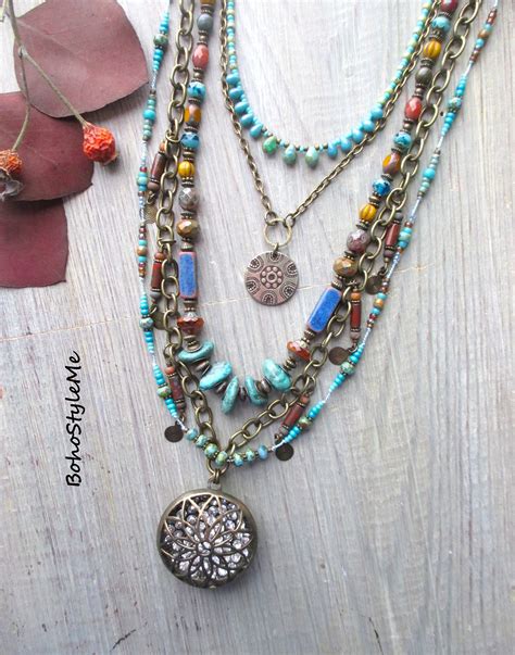 Bohemian Rhapsody Boho Style Me Colorful Beaded Bohemian Necklace Layering Necklace