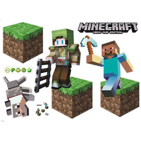 Discount !! Newest Minecraft Wall Stickers 3D Wallpapers Kids Room ...