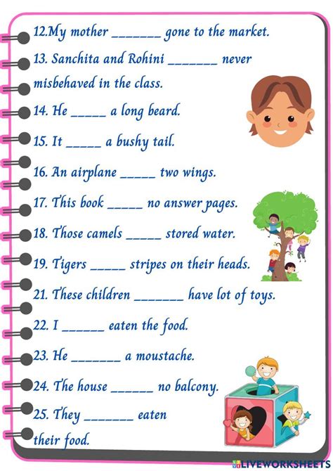 Helping Verbs Exercise For Grade 3 Live Worksheets Worksheets Library