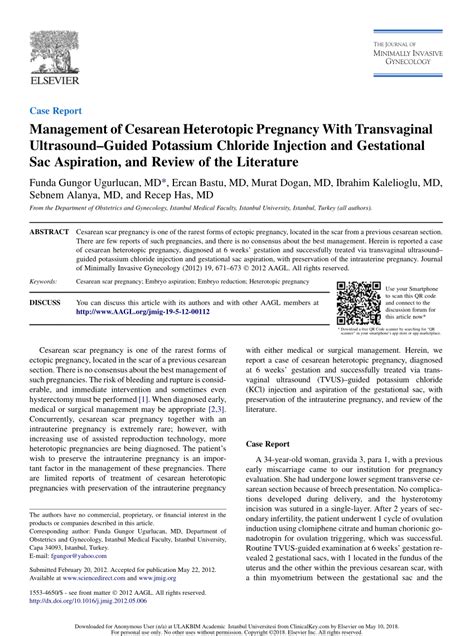 Pdf Management Of Cesarean Heterotopic Pregnancy With Transvaginal